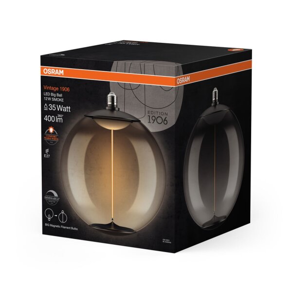 LED Leuchtmittel E27 groß Ø 28cm 1800K 400lm OSRAM