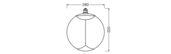 LED Leuchtmittel E27 groß Ø 28cm 1800K 400lm OSRAM