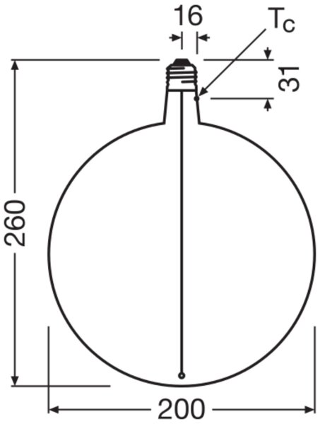 LED Leuchtmittel rund Ø 20cm Glas Braun E27 1800K 200lm OSRAM