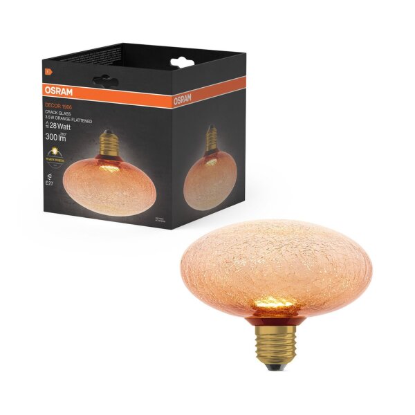 LED Leuchtmittel Deko Crackeld Glas Orange E27 2700K OSRAM