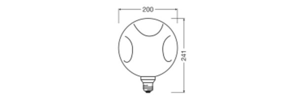 LED Leuchtmittel Glas E27 Schwarz Ø 20 cm 2700 K 300 lm OSRAM