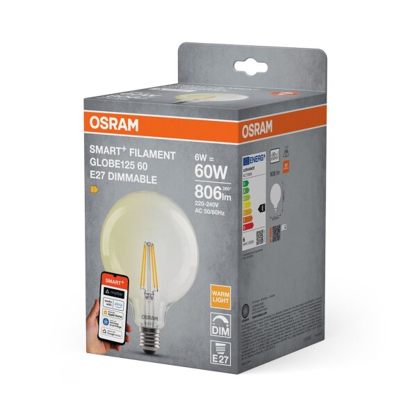 LED Leuchtmittel E27 Ø 12,5cm 2700K 806lm App Dimmer OSRAM