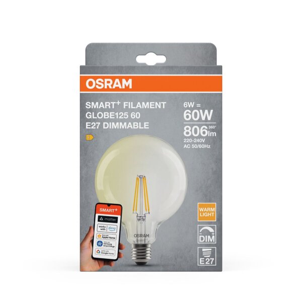 LED Leuchtmittel E27 Ø 12,5cm 2700K 806lm App Dimmer OSRAM