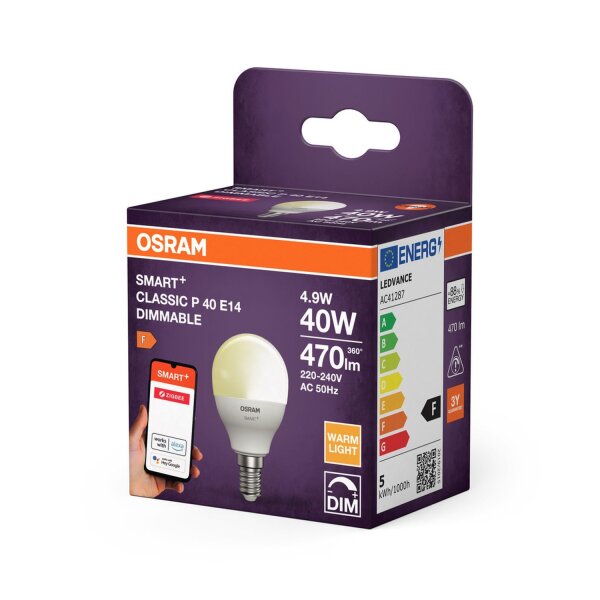 LED Leuchtmittel 4er Set E14 2700K 470lm Smart Dimmbar OSRAM