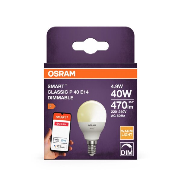 LED Leuchtmittel 4er Set E14 2700K 470lm Smart Dimmbar OSRAM