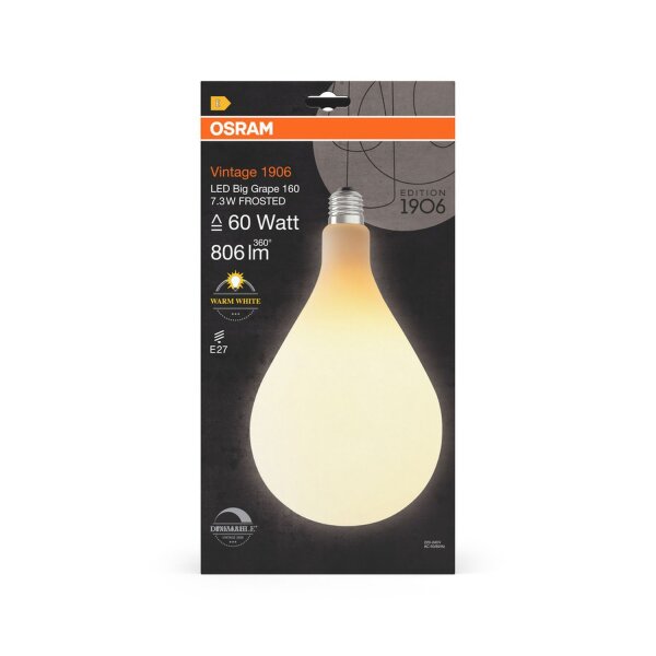 LED Leuchtmittel Glas E27 L: 28,5 cm Weiß 2700 K 806 lm OSRAM