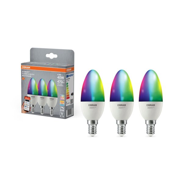 LED Leuchtmittel RGB CCT Dimmbar E14 Smart 3er Set OSRAM