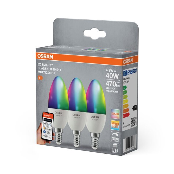 LED Leuchtmittel RGB CCT Dimmbar E14 Smart 3er Set OSRAM