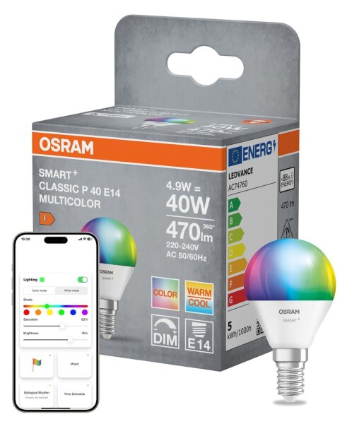 LED Leuchtmittel Smart RGB CCT Farbwechsel Dimmbar E14 OSRAM
