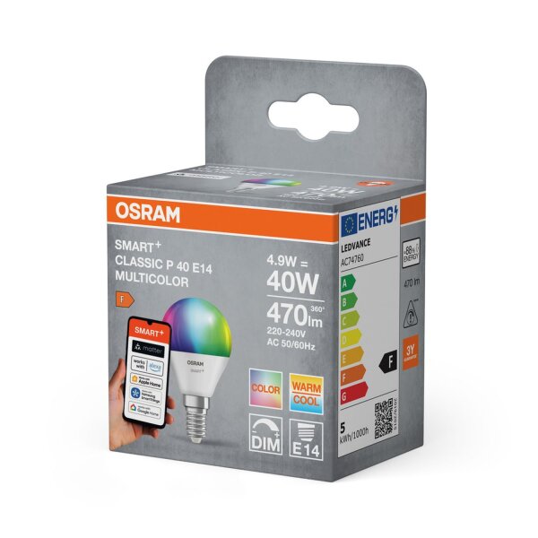 LED Leuchtmittel Smart RGB CCT Farbwechsel Dimmbar E14 OSRAM