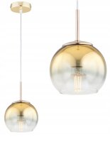 Pendelleuchte Glas Metall Gold E27 Ø15 cm Modern...