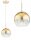 Pendelleuchte Glas Metall Gold E27 Ø15 cm Modern Leuchte