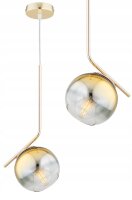 Pendelleuchte Glas Metall Gold E27 Modern wohnlich Leuchte