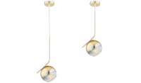 Pendelleuchte Glas Metall Gold E27 Modern wohnlich Leuchte