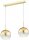 Pendelleuchte 2-flammig Glas Metall Gold E27 L:40 cm Leuchte