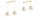 Pendelleuchte 2-flammig Glas Metall Gold E27 L:40 cm Leuchte