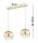 Pendelleuchte 2-flammig Glas Metall Gold E27 L:40 cm Leuchte