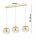 Pendelleuchte 3-flammig Metall Glas Gold E27 L:60 cm Leuchte