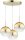 Pendelleuchte 3-flammig Metall Glas Gold E27 L:30 cm Leuchte