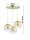 Pendelleuchte 3-flammig Metall Glas Gold E27 L:30 cm Leuchte