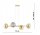 Pendelleuchte 4-flammig Glas Metall Gold E27 L:75 cm Leuchte