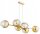 Pendelleuchte 6-flammig Glas Gold E27 L:90 cm Modern Leuchte