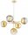 Pendelleuchte 5-flammig Glas Metall Gold E27 L:60 cm Leuchte