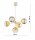 Pendelleuchte 5-flammig Glas Metall Gold E27 L:60 cm Leuchte