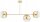 Deckenleuchte 3-flammig Glas Metall Gold E27 L:80 cm Leuchte