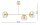 Deckenleuchte 3-flammig Glas Metall Gold E27 L:80 cm Leuchte