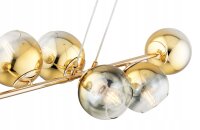 Deckenleuchte 4-flammig Glas Metall Gold E27 L:80 cm