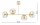 Deckenleuchte 4-flammig Glas Metall Gold E27 L:80 cm Leuchte