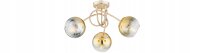 Deckenleuchte 3-flammig Glas Gold E27 B:50 cm blendarm