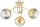 Deckenleuchte 3-flammig Glas Gold E27 B:50 cm blendarm Leuchte