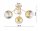 Deckenleuchte 3-flammig Glas Gold E27 B:50 cm blendarm Leuchte
