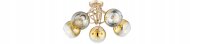 Deckenleuchte 5-flammig Glas Metall Gold E27 B:50 cm