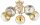 Deckenleuchte 5-flammig Glas Metall Gold E27 B:50 cm Leuchte