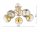 Deckenleuchte 5-flammig Glas Metall Gold E27 B:50 cm Leuchte