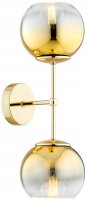 Wandleuchte Up Down 2-flammig Glas Gold E27 H:40 cm