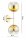 Wandleuchte Up Down 2-flammig Glas Gold E27 H:40 cm Leuchte