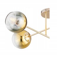 Deckenleuchte 4-flammig Glas Gold E27 L:70 cm blendarm