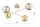 Deckenleuchte 4-flammig Glas Gold E27 L:70 cm blendarm Leuchte