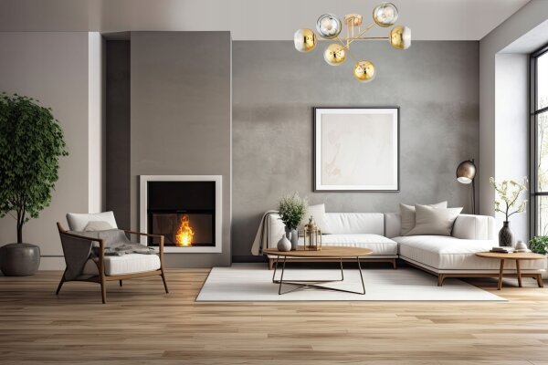 Deckenleuchte 6-flammig Glas Gold E27 L:70 cm blendarm Leuchte