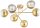 Deckenleuchte 6-flammig Glas Gold E27 L:70 cm blendarm Leuchte
