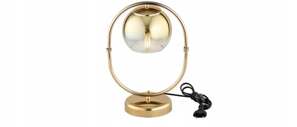 Tischleuchte Glas Gold E27 H:35 cm Modern dekorativ Leuchte