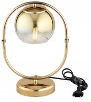 Tischleuchte Glas Gold E27 H:35 cm Modern dekorativ Leuchte