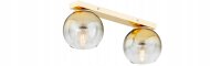 Deckenleuchte 2-flammig Glas Metall Gold E27 L:60 cm