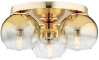 Deckenleuchte 3-flammig Glas Gold E27 B:30 cm Modern