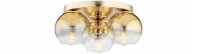 Deckenleuchte 3-flammig Glas Gold E27 B:30 cm Modern