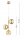 Pendelleuchte 3-flammig Glas Metall Gold E27 B:30 cm Leuchte